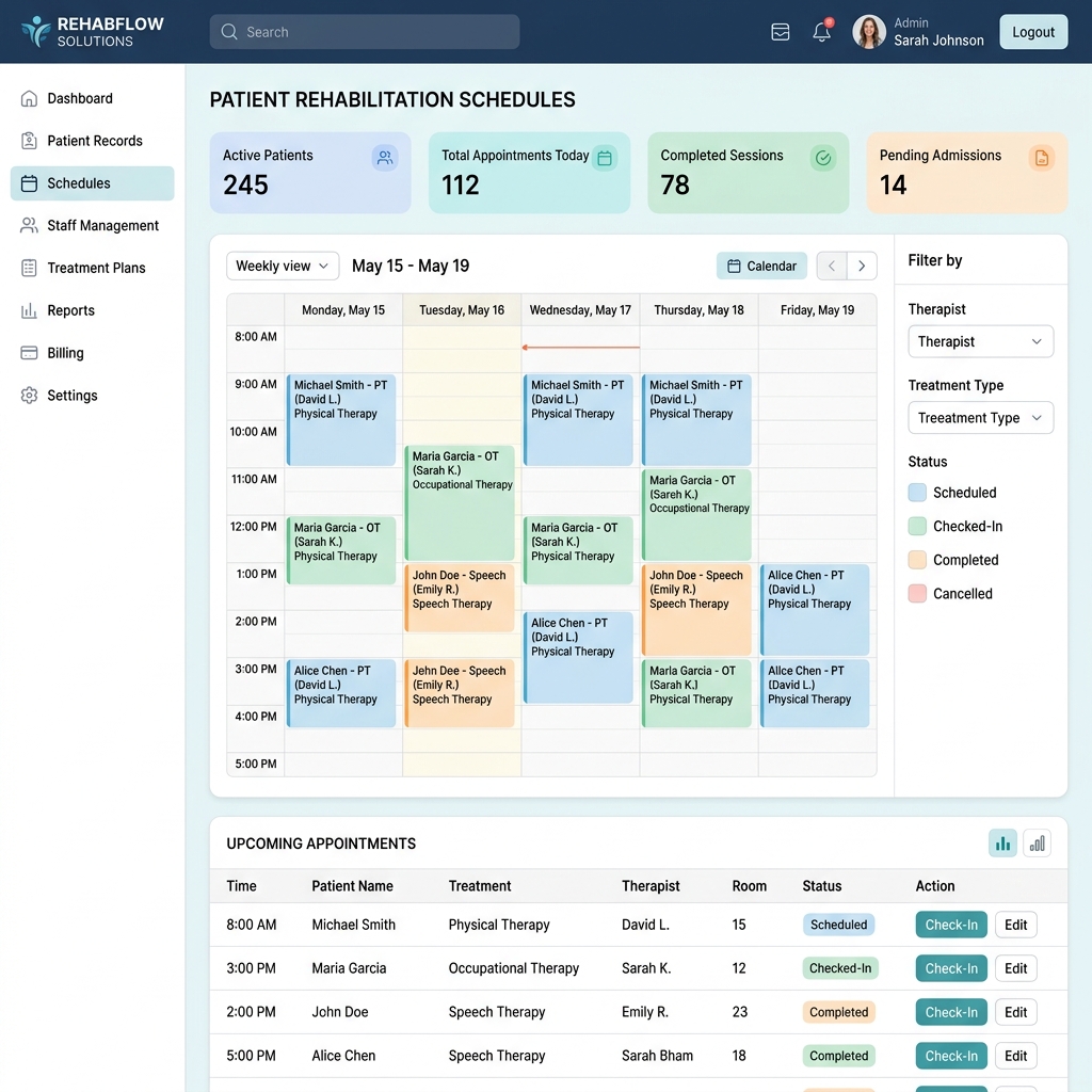 Greyfriars Rehabilitation product interface